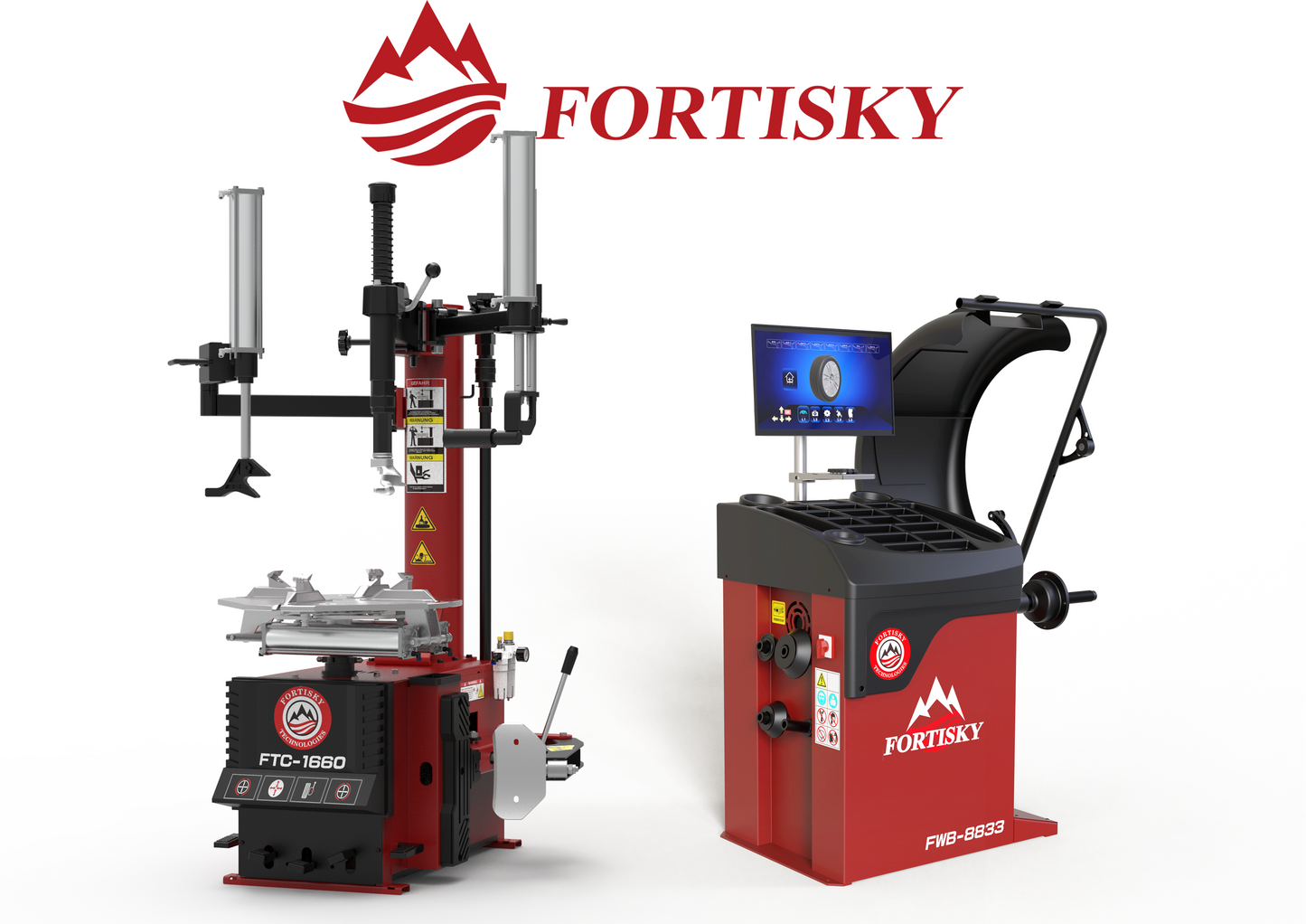 Fortisky Tire Changer & Dynamic Display Screen Wheel Balancer Combo 1660-8833