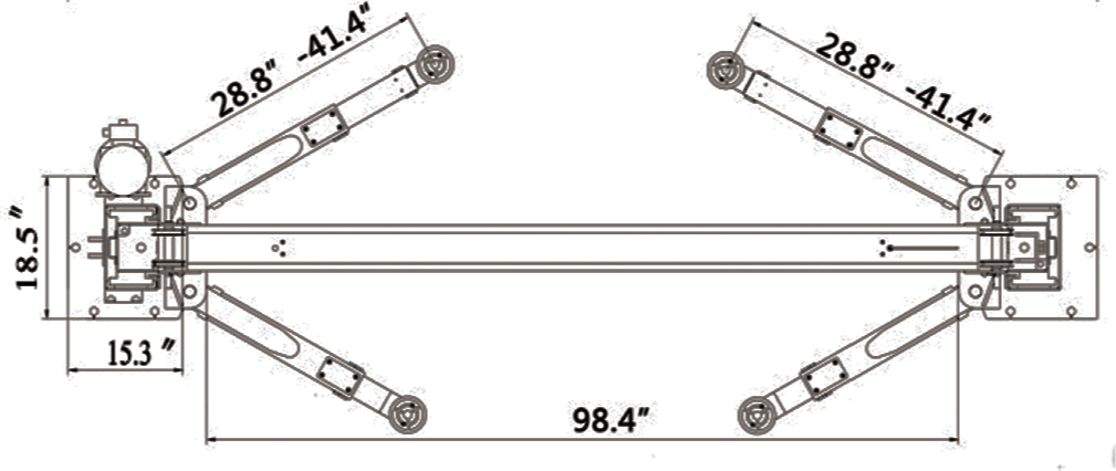 Fortisky FL-100TX 2-Post Car Lift 10,000 lb Capacity Overhead Single Point Lock Release