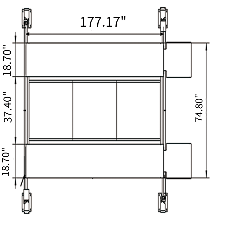 Fortisky FL-90PL 9,000 lb Heavy-Duty 4-Post Parking Lift