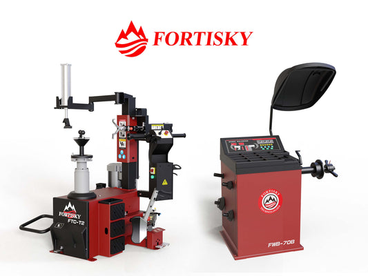 Fortisky Leverless Center Post Tire Changer Fully Automatic Combo T2-70B