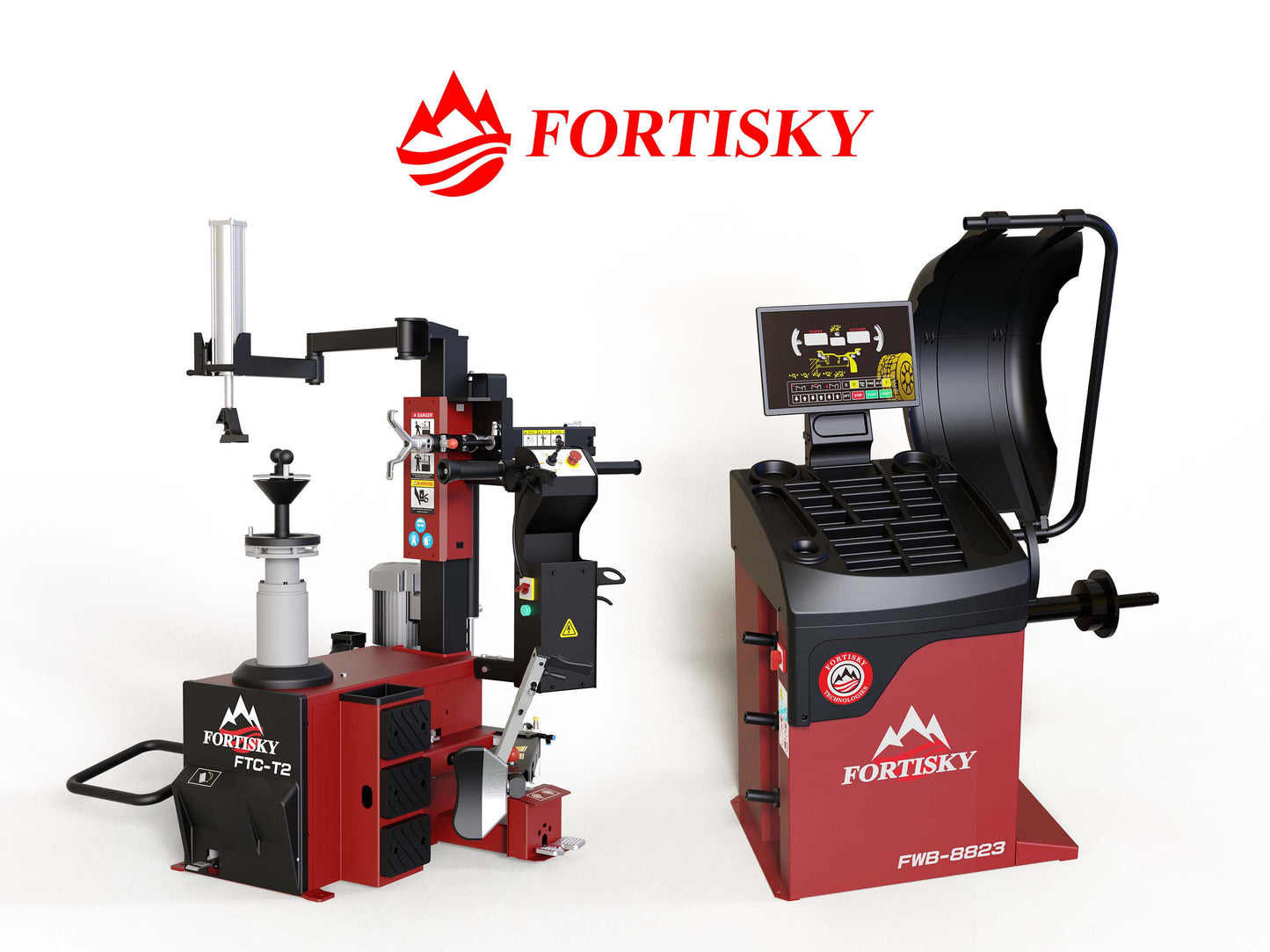 Fortisky Leverless Center Post Tire Changer Fully Automatic Combo T2-8823